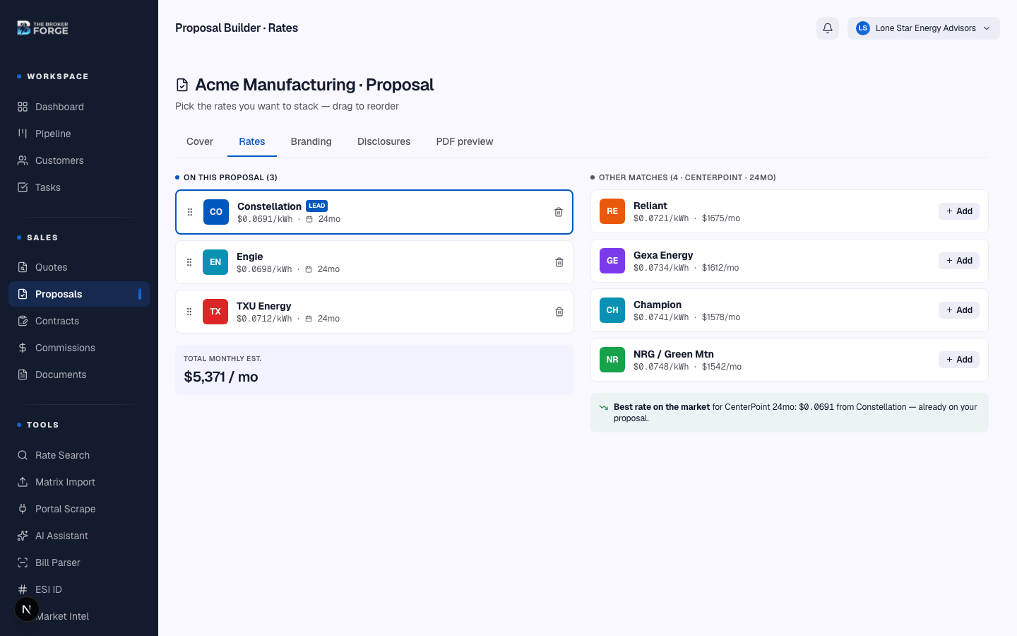 Drag offers to reorder. The leftmost gets the recommended badge.